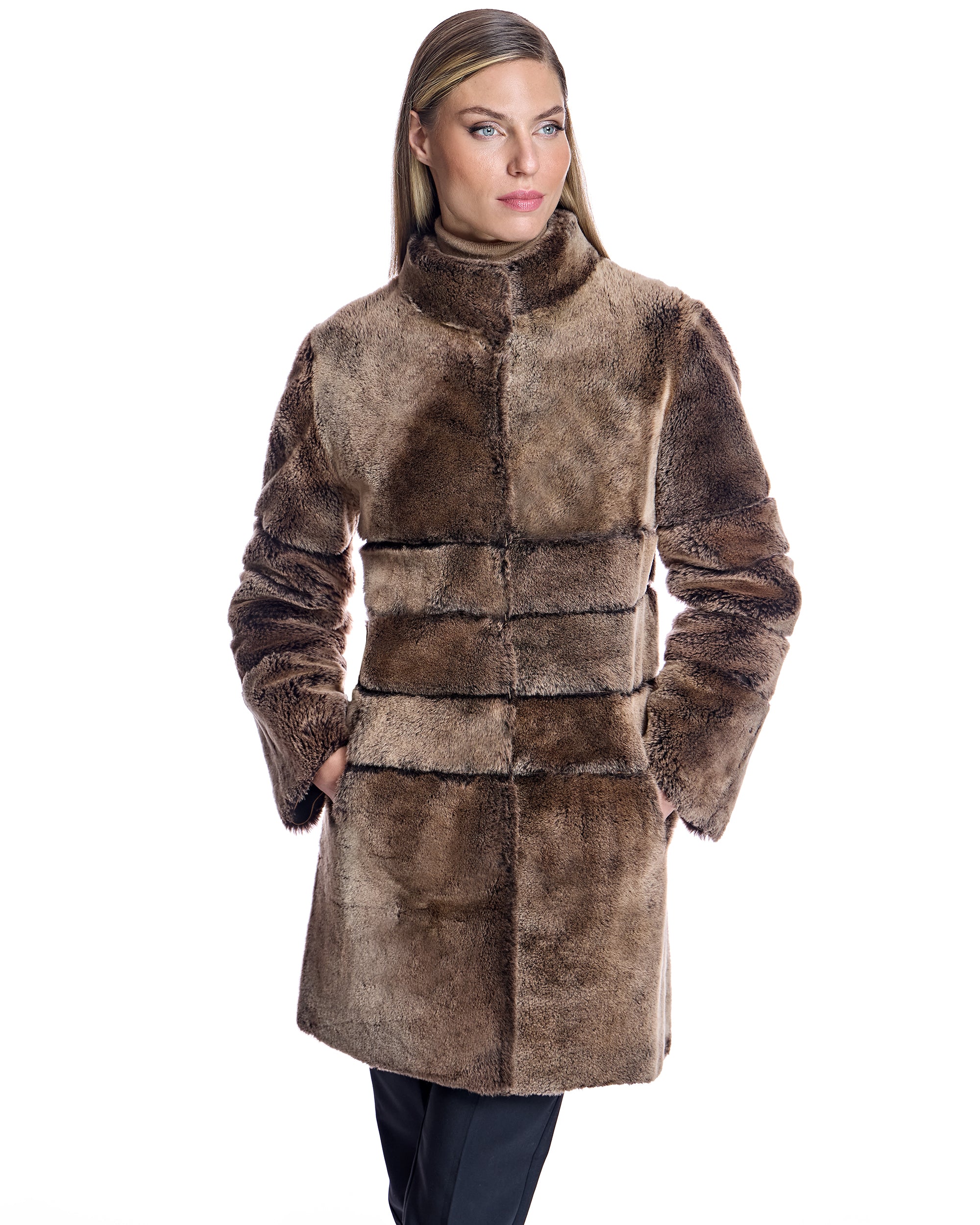 Horizontal Shearling Jacket