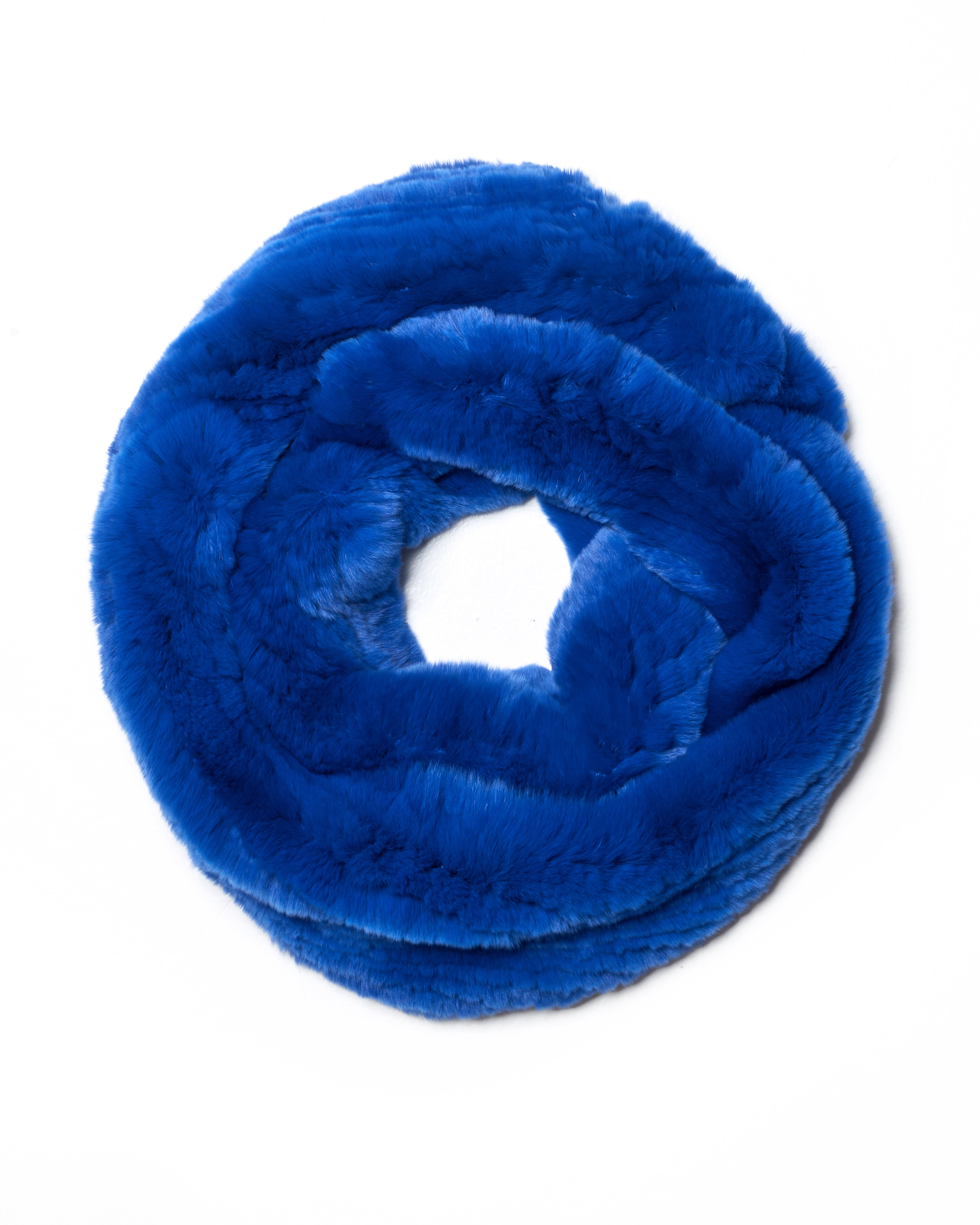 FRR Fleur Rex Rabbit Fur Infinity Scarf in Blue Galaxy at Fur Hat World