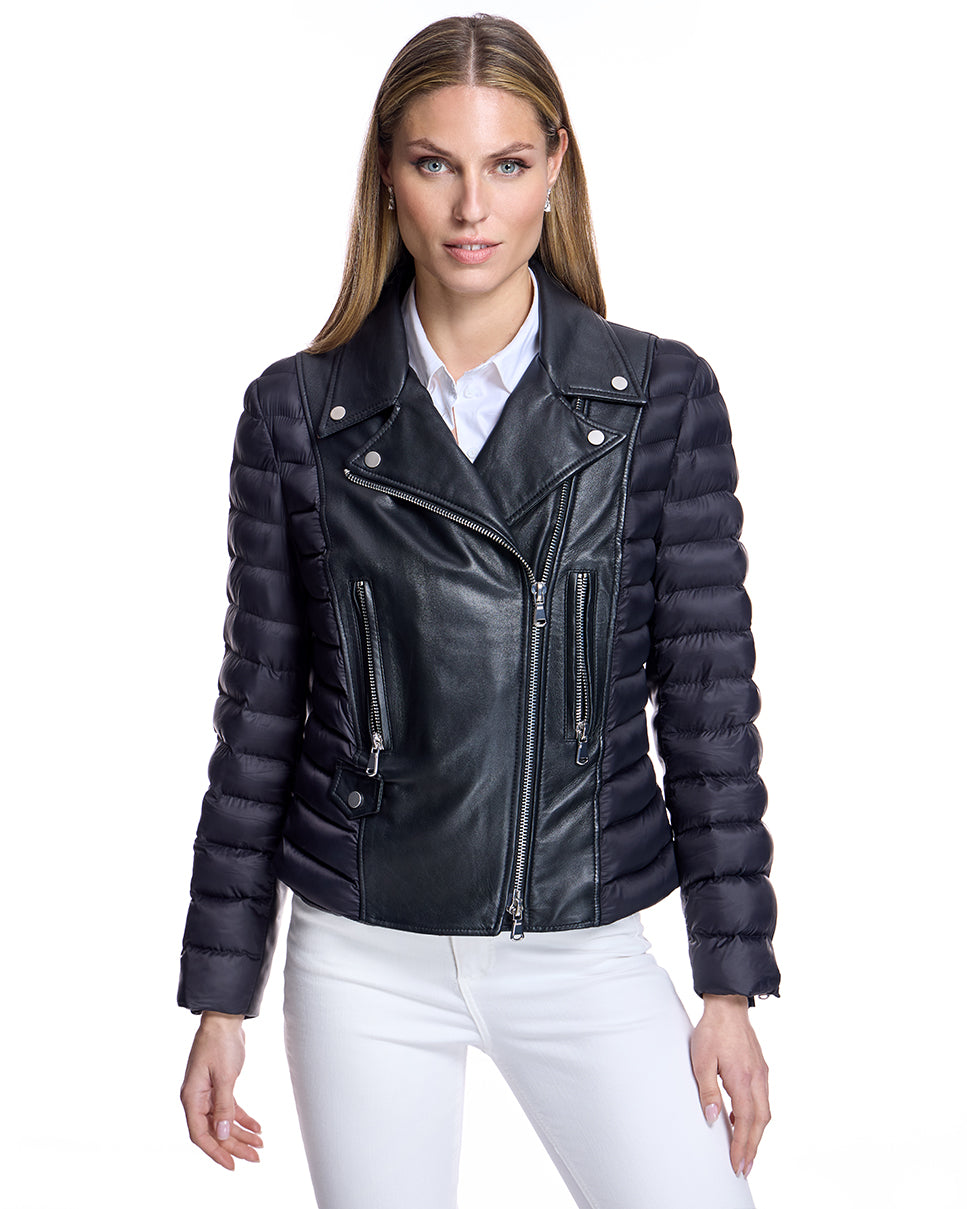 Leather Puffer Jacket