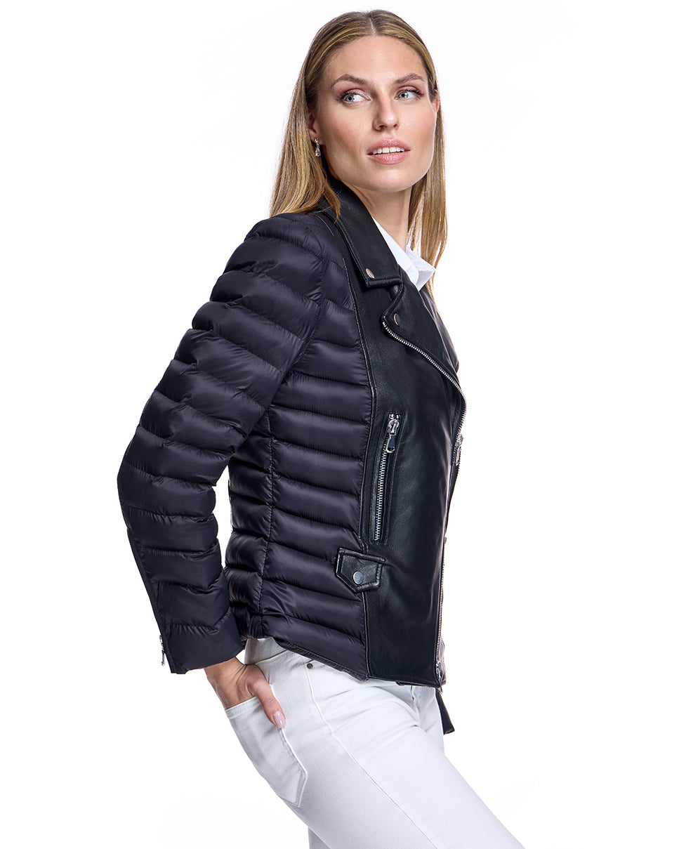 Leather Puffer Jacket