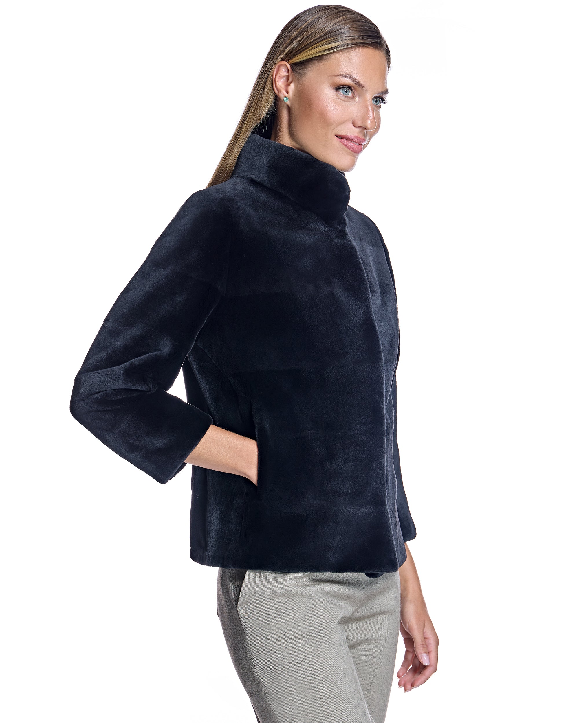 Horizontal Sheared Mink Jacket