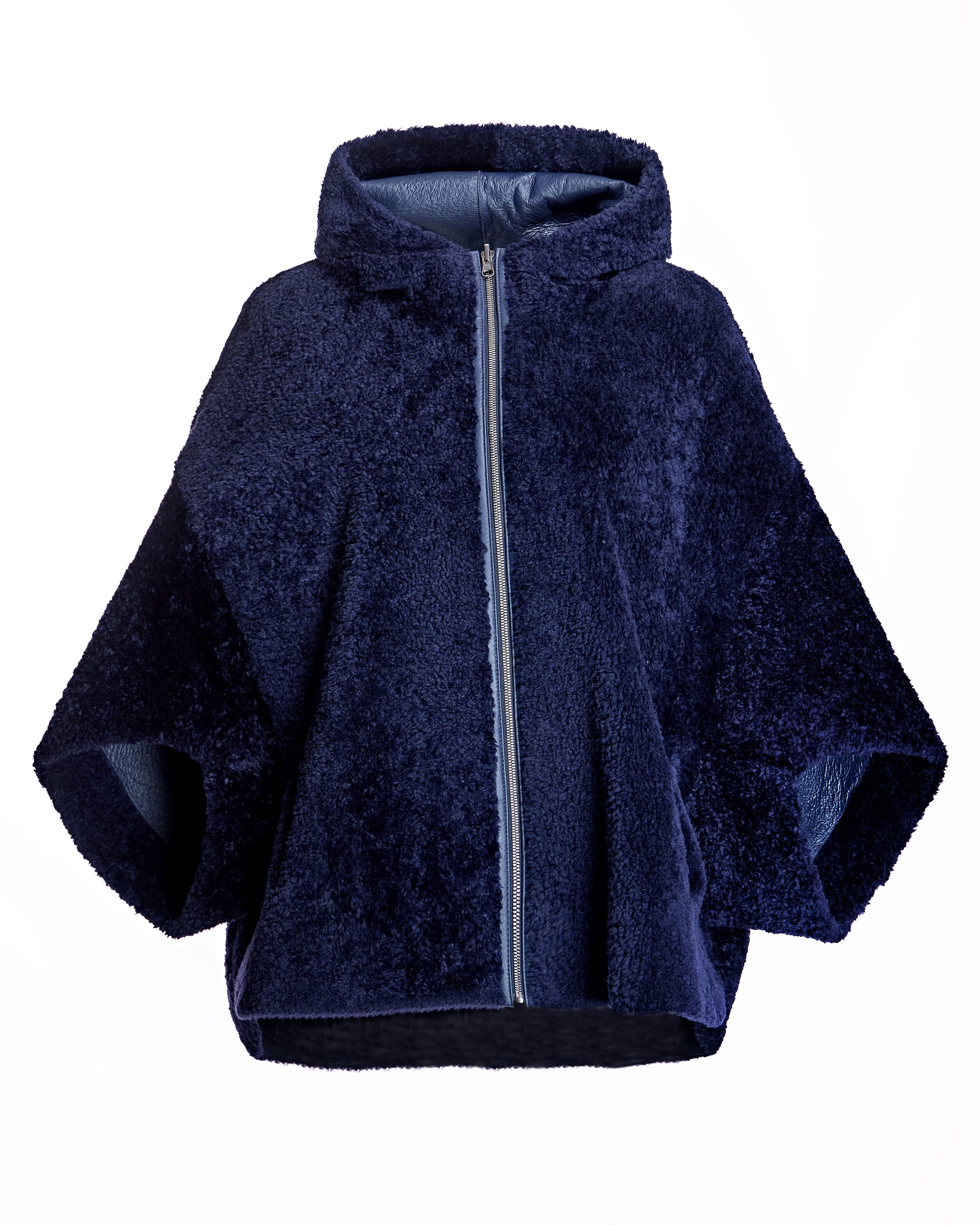 Julia & Stella by Maximilian Reversible Hooded Shearling Cape