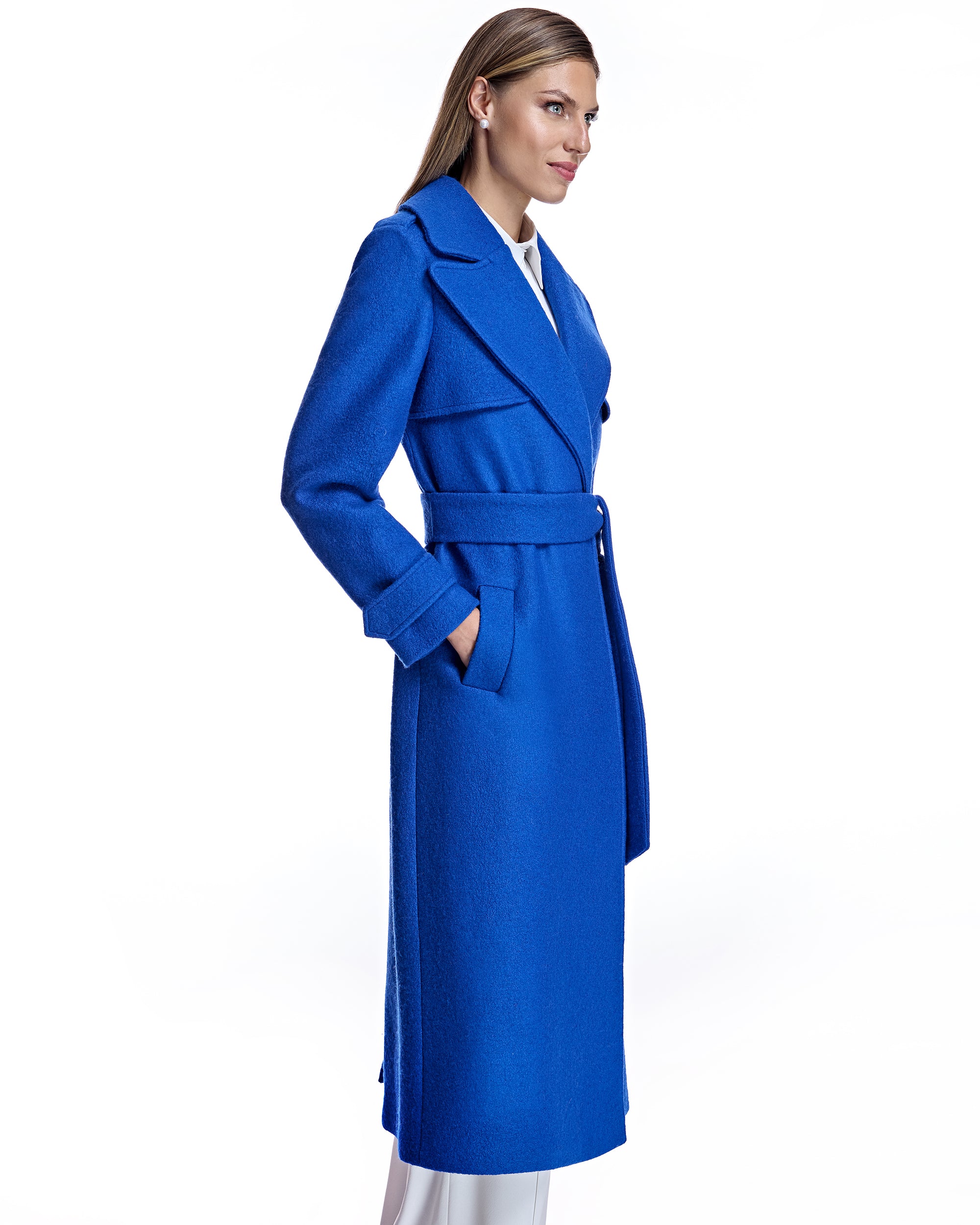 Merino Wool Belted Trench Coat