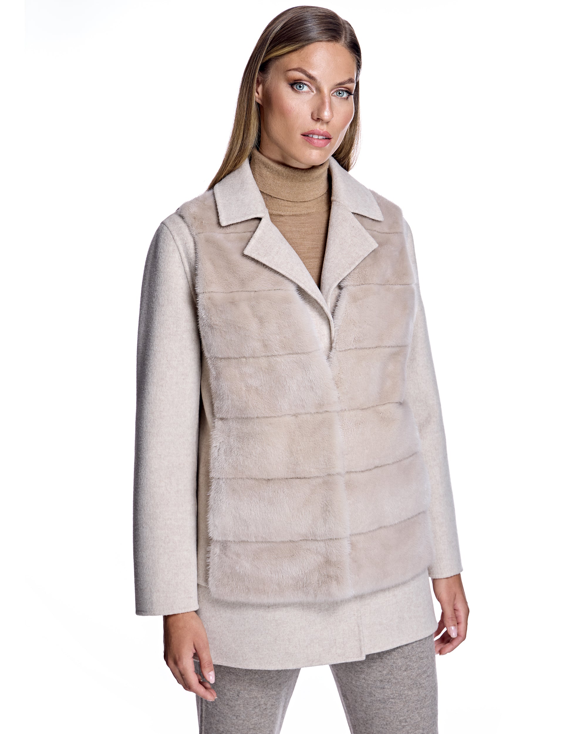 Maximilian Wool Jacket with Mink Vest