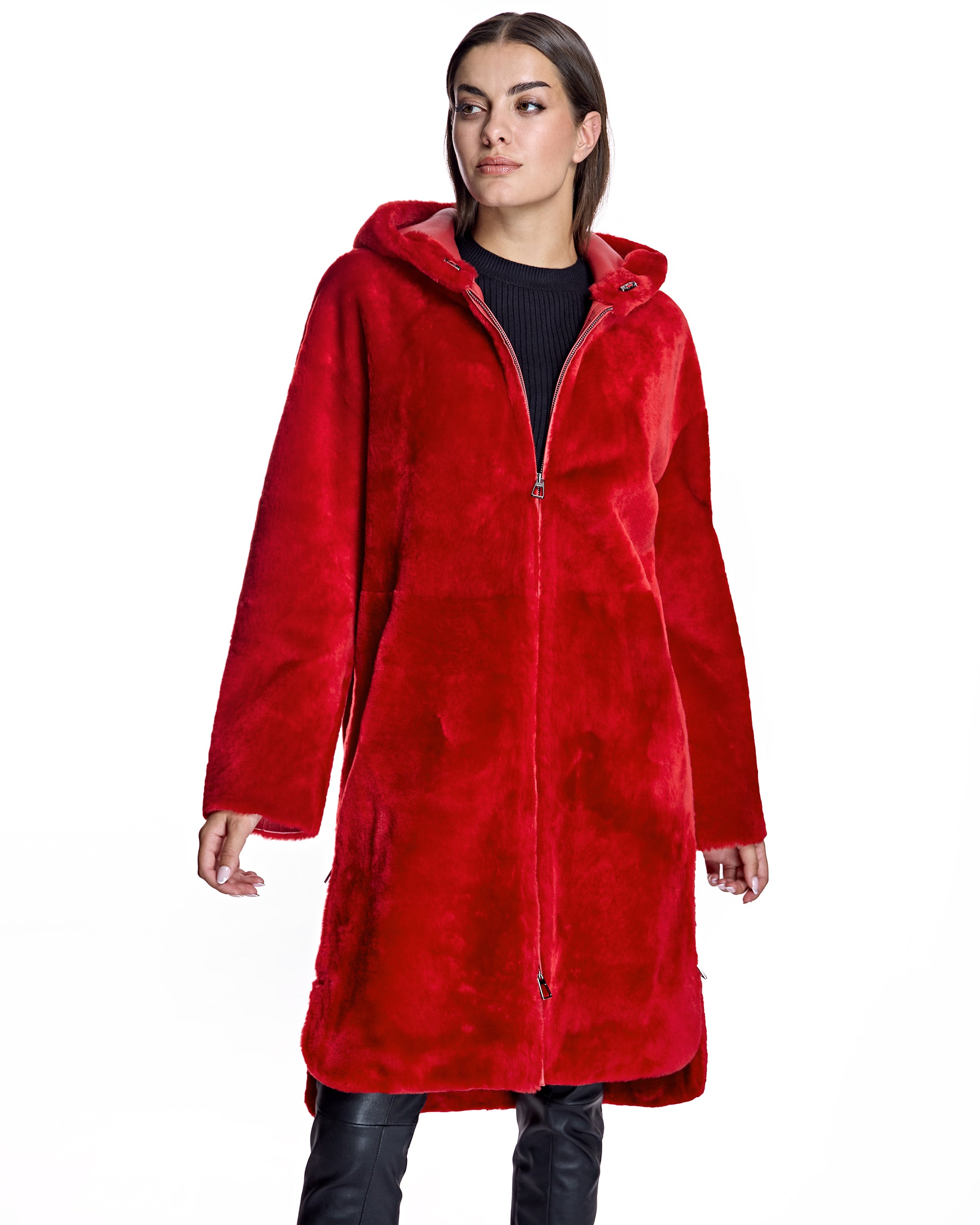 Julia & Stella by Maximilian Reversible Shearling Parka