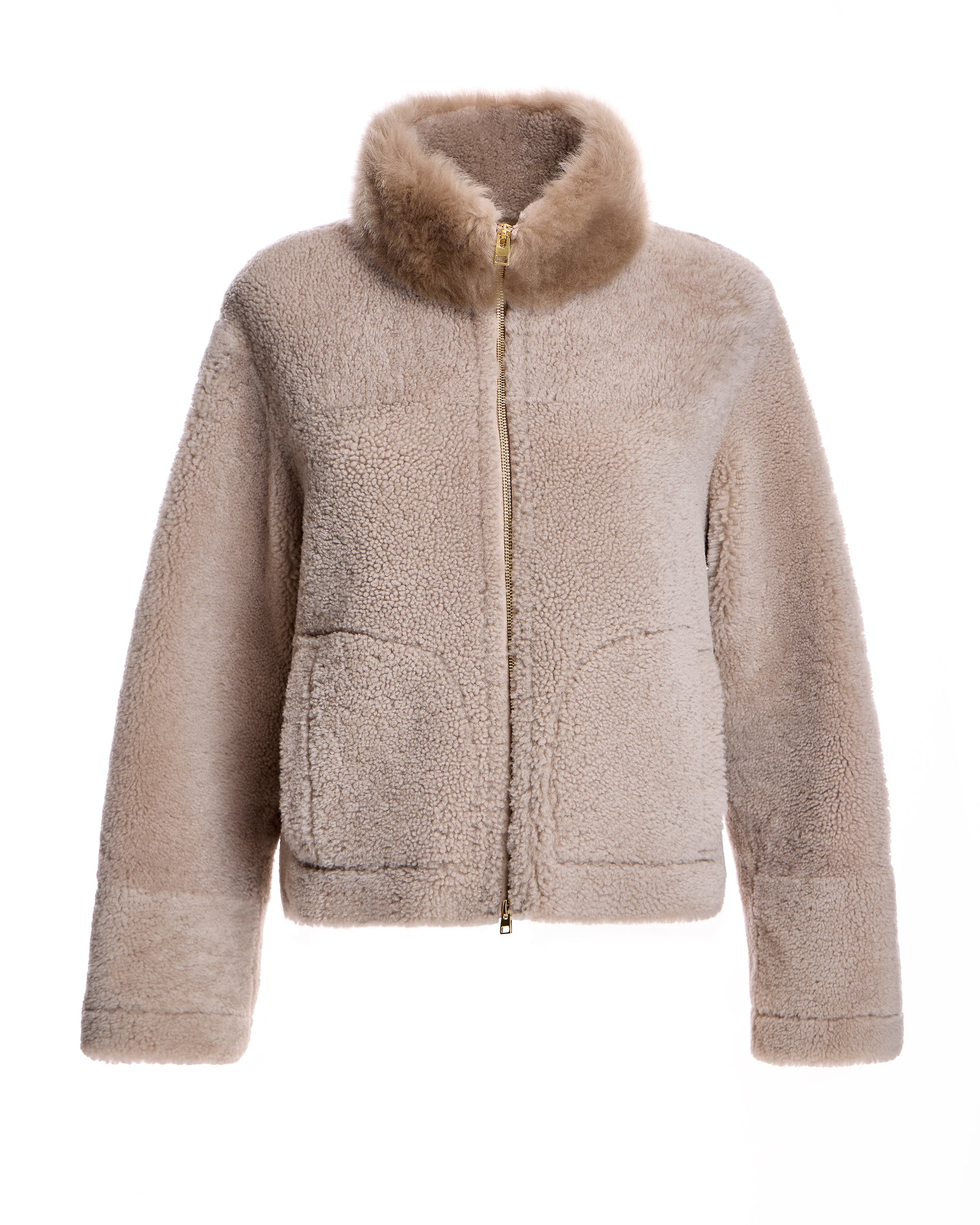 SHEARLING ZIPPER JACKET