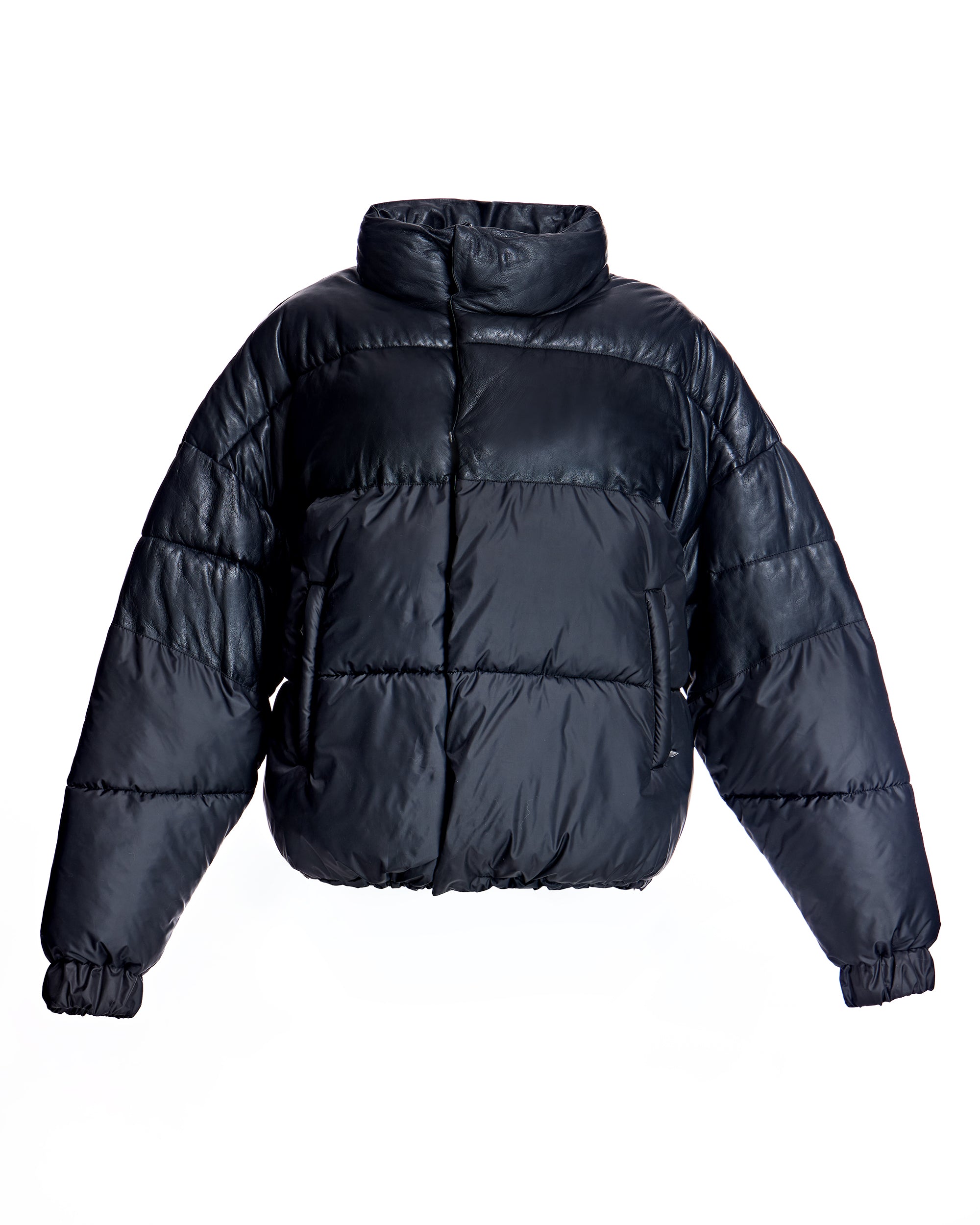 Men's Leather and Poly Horizontal Bomber