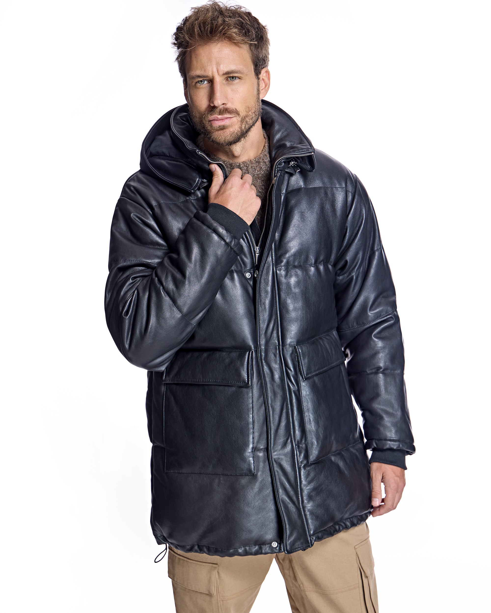 Men's Horizontal Leather Jacket