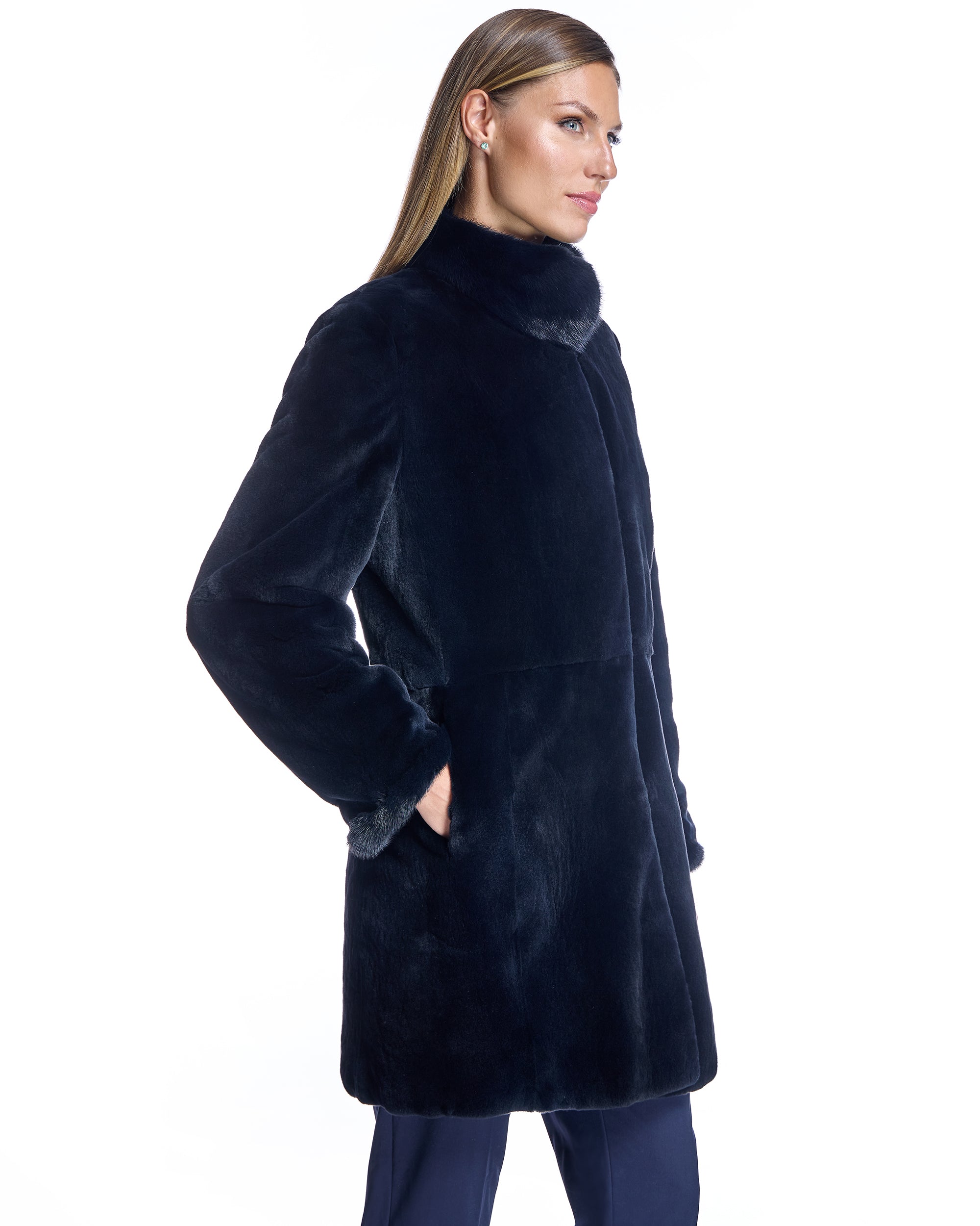 Reversible Plucked Mink Coat