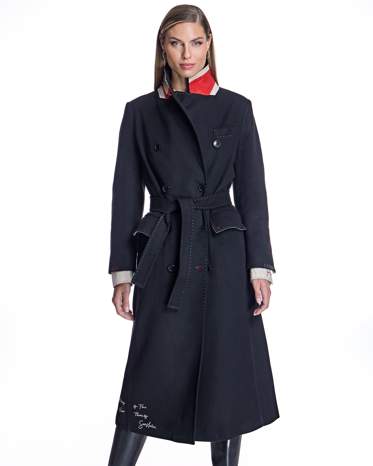 Polyblend Stitched Trench Coat