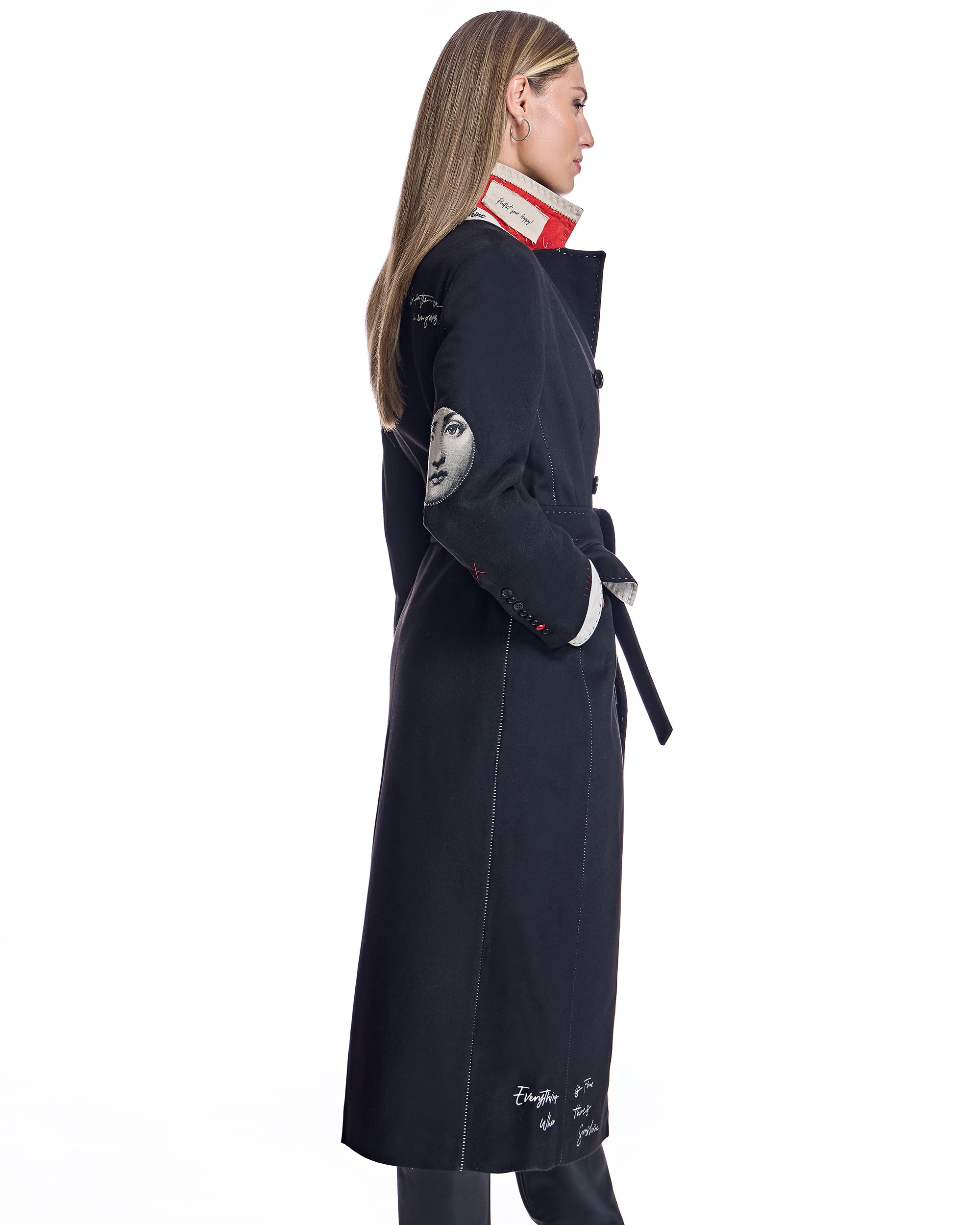 Polyblend Stitched Trench Coat