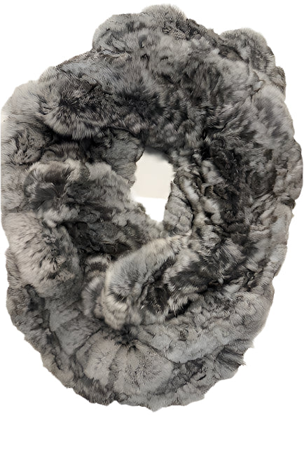 Knitted Chinchilla Section Infinity Scarf