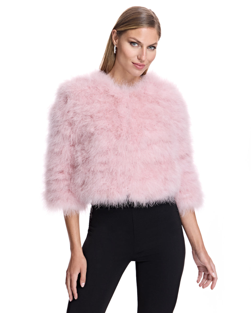 Cropped Feather Bolero