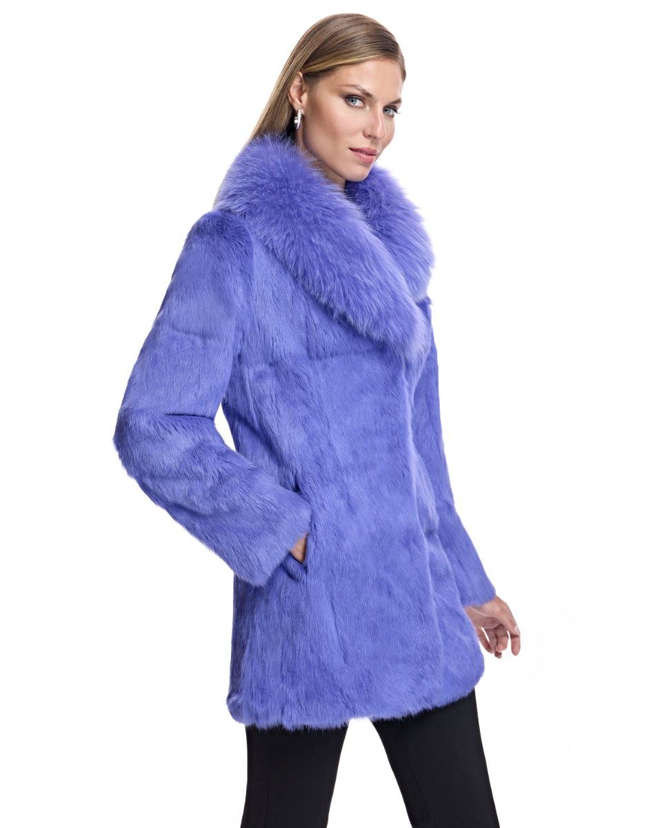 Women's Purple Sectioned Mink Fur Jacket | Day Furs
